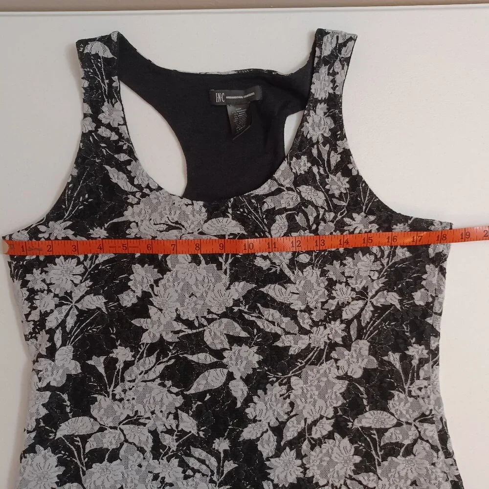 Women's I.N.C. Black& White/Silver Tank with Rough Exterior Material Size Large - Picture 8 of 8